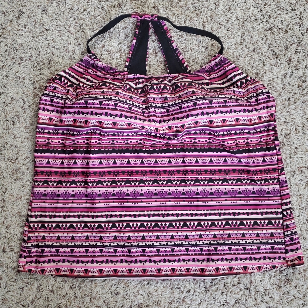Kona Sol Halter Print Swim Top